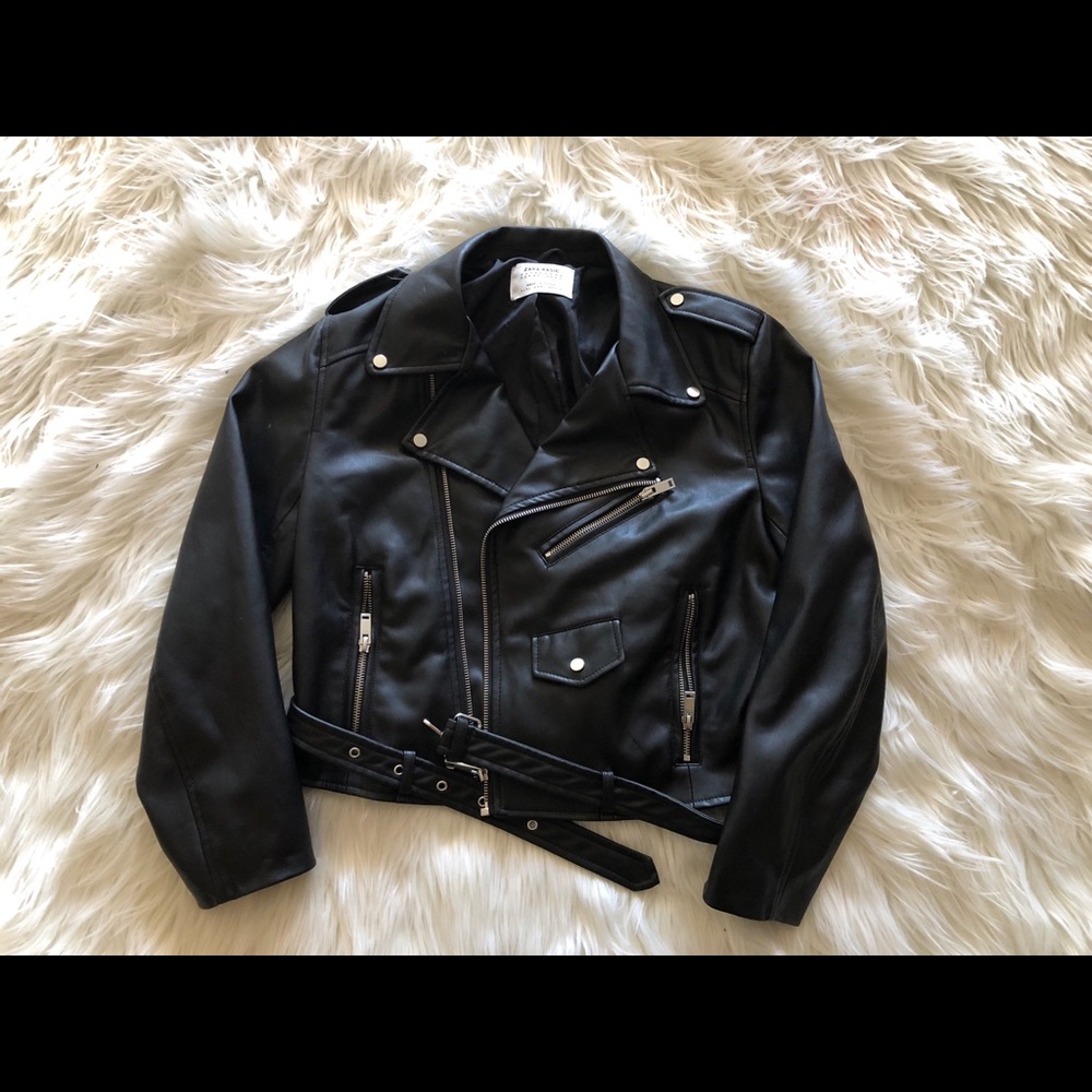 Zara soft faux leather moto jacket